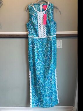 Lilly Pulitzer Ashler Stretch Maxi Dress Coral Of The Story Surf
